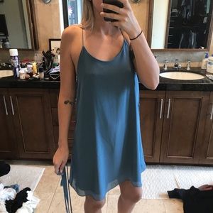 Blue slip dress